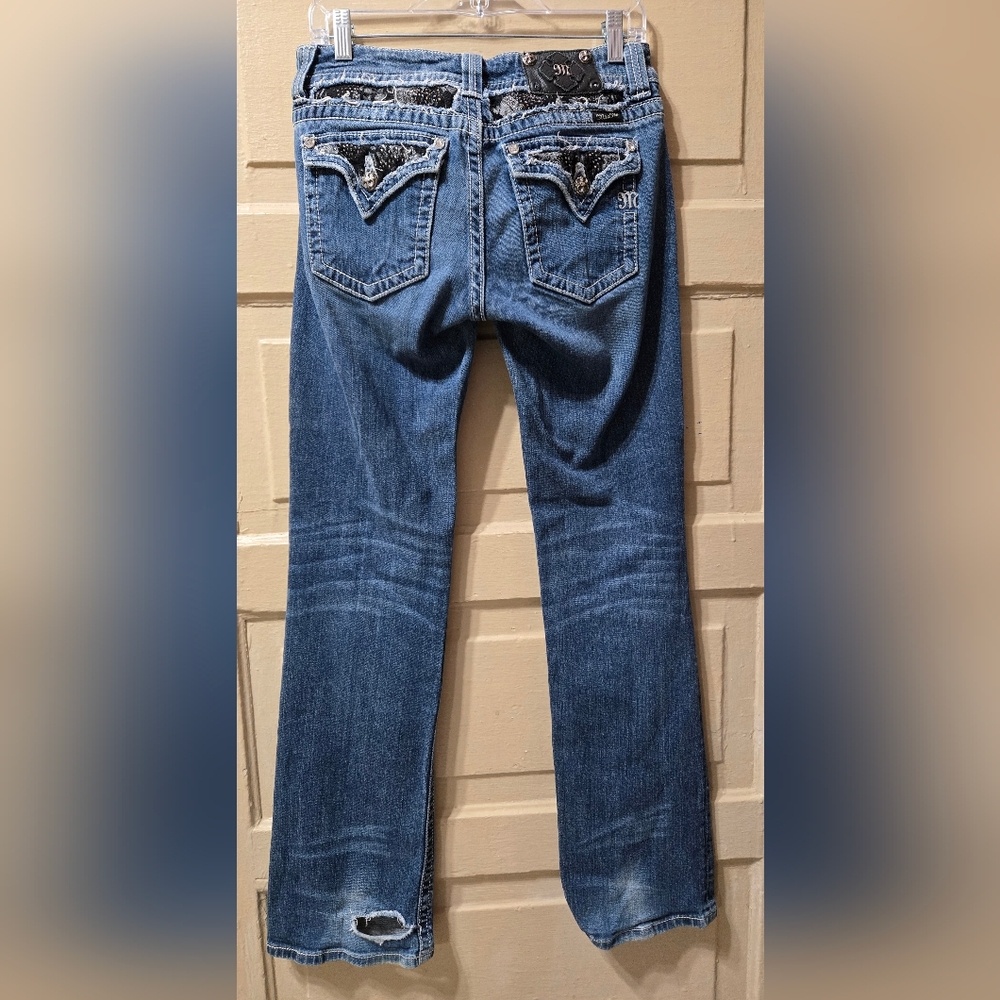 Miss Me Beddazzled Pocket JP5002-2 Boot Cut Medium Wash Jeans